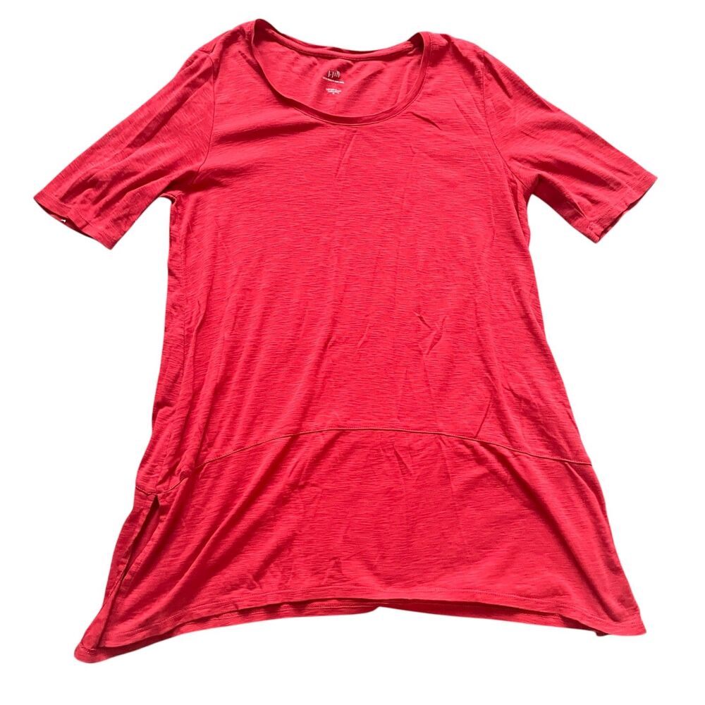 J. Jill Womens Pima Dipped Hem Tunic Medium Casual Minimalist Classic Modest